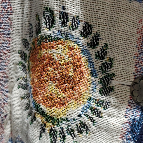 Painted Pony Stylish Blue and White Women's Jacket Cropped, Knit, Medium - Picture 6 of 6